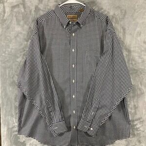 Roundtree & Yorke Gold Label Long Sleeve Button Up Men's 2XB Check Black Shirt